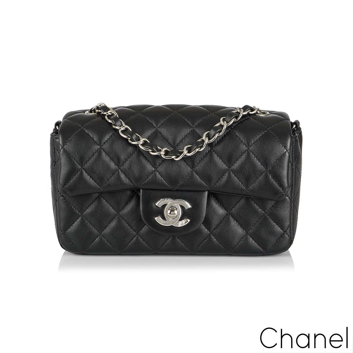 Chanel 21A Black Mini Flap Coin Purse With Chain Handle Shoulder Crossbody  Bag  Nice Bag